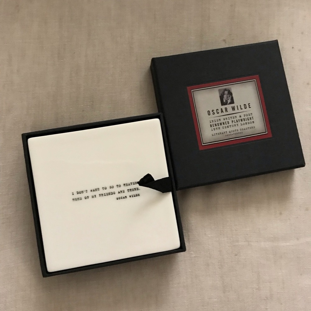Restoration Hardware Oscar Wilde Literary Quote Coasters